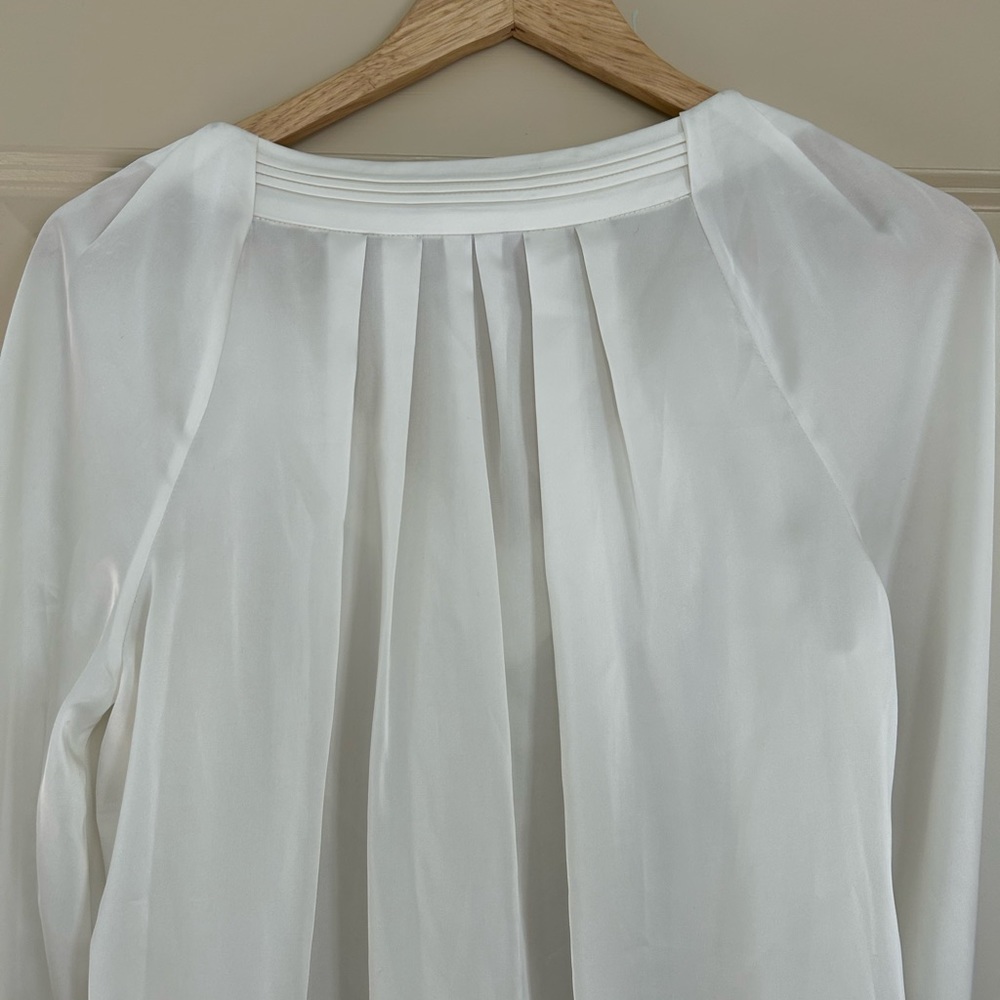 Grace Elements Flowy White Blouse. Full Balloon S… - image 2